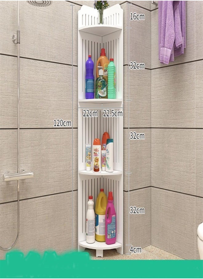 Kutis Washable Four Layers Swivel Corner Shelving Resin Material Shelf Bathroom Cabinet 22 x 120 Centimeter  - Image 4