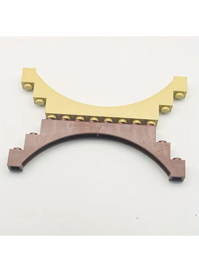Brown Ladder Bridge Building Block Set 4Pcs DIY Architectural Toys - Image 3