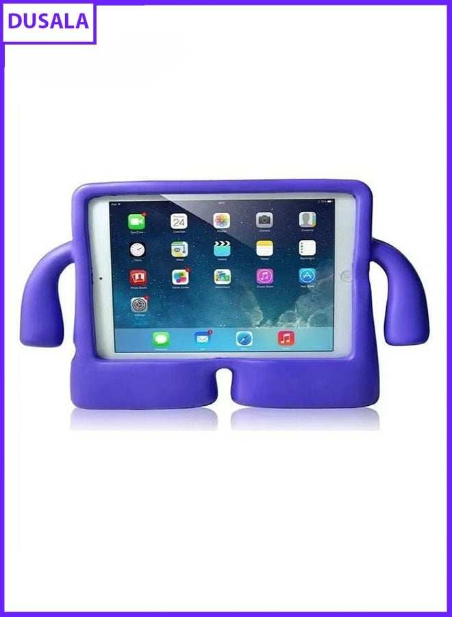 DUSALA Kids Shock‑Proof EVA Case with Handle & Stand for iPad 10.2 9th Gen Bright Durable Cover(Purple)