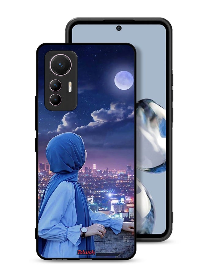 Tolwak Xiaomi 12 Lite Protective Case Cover Looking At Moon Hijab Girl - Image 1