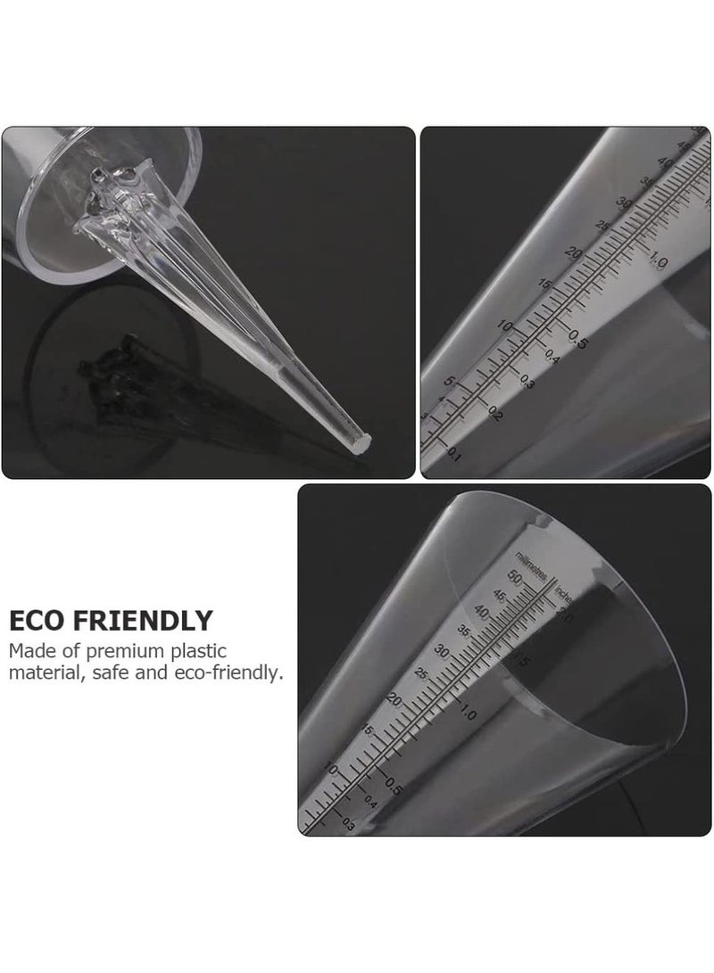 SYOSI 3 Pcs Conical Rain Meter Gauges, Plastic Transparent Measuring Cup with Scale Conical Rain Measuring Cup for Garden Lawn Yard Outdoor
