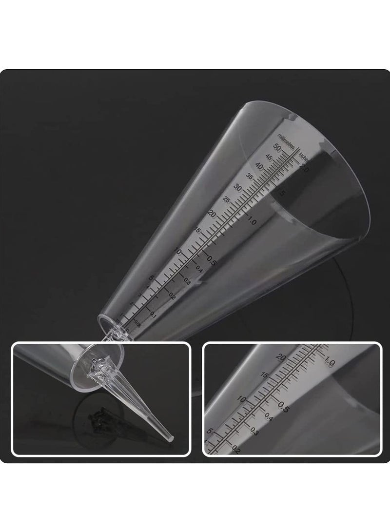 SYOSI 3 Pcs Conical Rain Meter Gauges, Plastic Transparent Measuring Cup with Scale Conical Rain Measuring Cup for Garden Lawn Yard Outdoor
