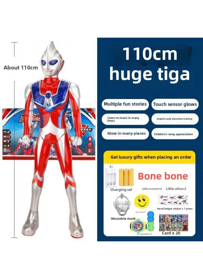 null - Oversized Light Charging Ultraman Toy Cello Degas Story Music Toy Boy Children's Gift Box-Color:110cm [diga] Rechargeable Version + Gift Bag - Image 1