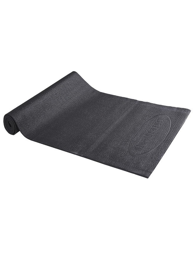 OBSESSIONS Anti-Slip PVC Solid Yoga Mat with Carrying Strap (L)173 X (W)61cm, Black - Image 3