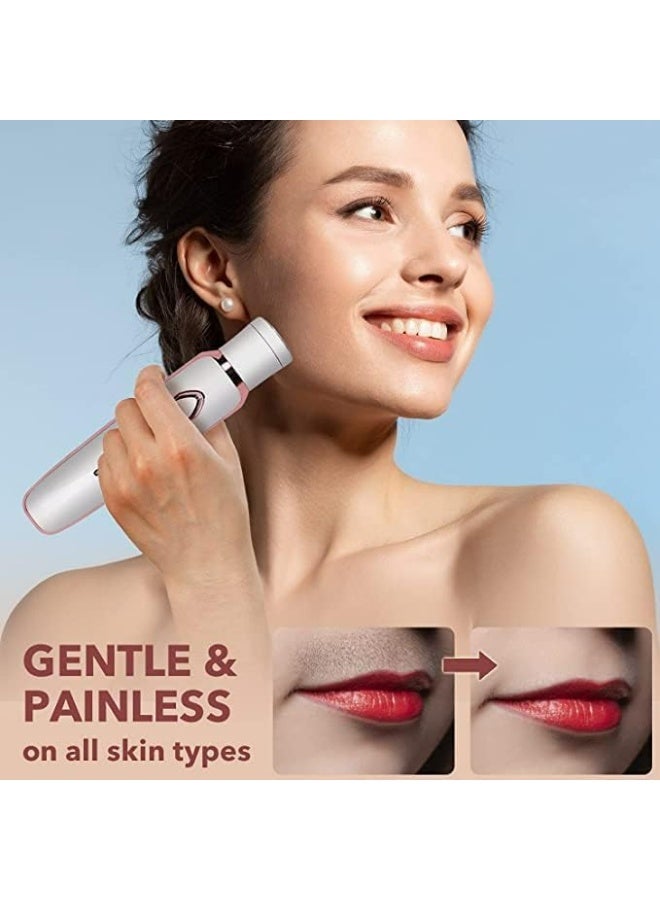 ماكينة حلاقة كهربائية للنساء بدون ألم 4 في 1 ماكينة حلاقة لاسلكية قابلة لإعادة الشحن للوجه وشفرات حلاقة للحواجب وشعر الأنف والشفاه ومجموعة أدوات العناية بالجسم للنساء - Image 4