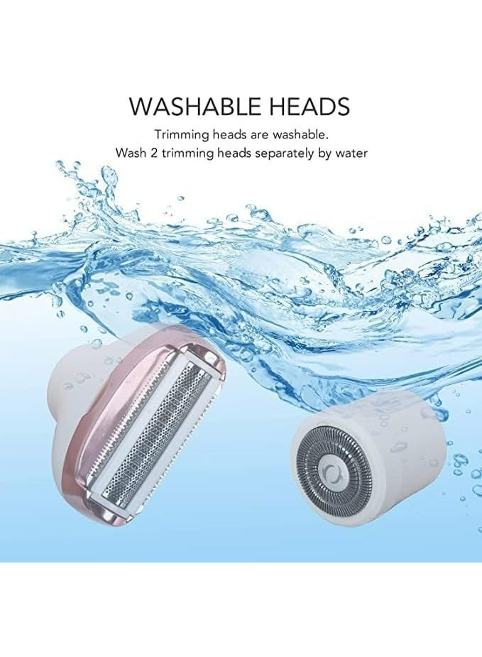 ماكينة حلاقة كهربائية للنساء بدون ألم 4 في 1 ماكينة حلاقة لاسلكية قابلة لإعادة الشحن للوجه وشفرات حلاقة للحواجب وشعر الأنف والشفاه ومجموعة أدوات العناية بالجسم للنساء - Image 3