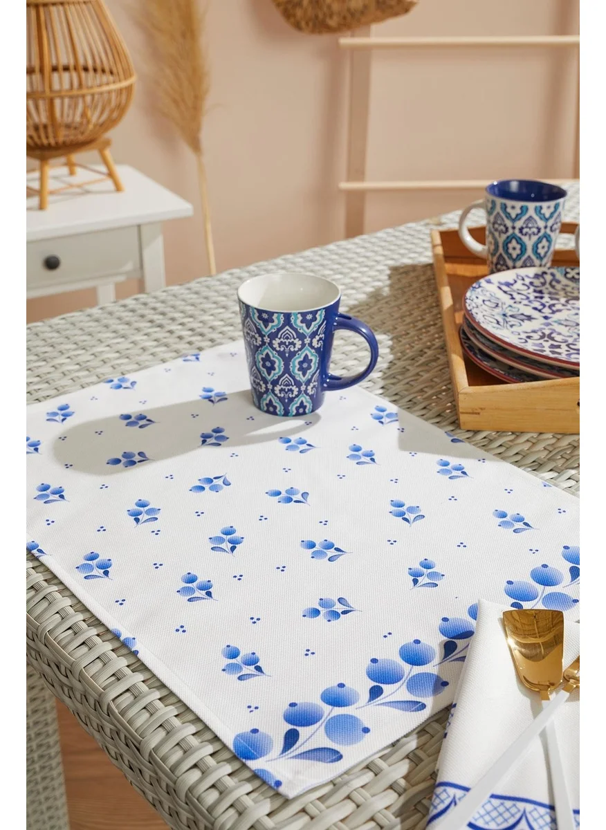Ays Home Blue Blanc White Blue 4-Piece Placemat Set
