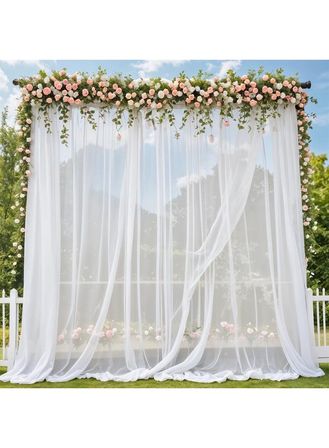 Party Propz White Backdrop for Decoration- 3 Pcs White Net Curtain for Decoration, Birthday Curtains for Decoration, Anniversary Decoration Items, Wedding, Engagement, Cabana Tent for Decoration - Image 1