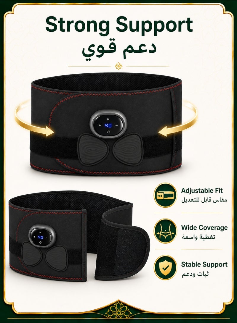 WAKYME Back Massager with Heat, Lumbar Support Belt for Pain Relief, 3 Vibration Modes & 5 Heating Levels, Wearable Electric Heating Pad for Waist, 1800mAh Battery Portable - Image 5