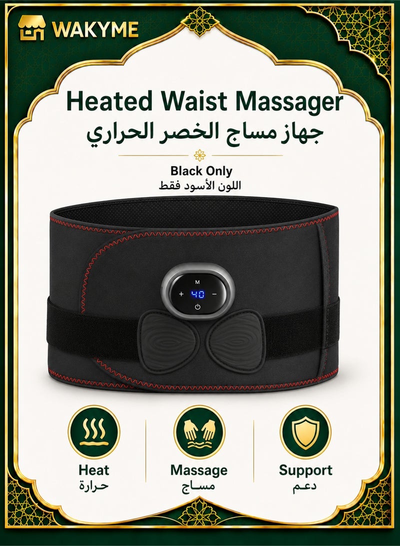 WAKYME Back Massager with Heat, Lumbar Support Belt for Pain Relief, 3 Vibration Modes & 5 Heating Levels, Wearable Electric Heating Pad for Waist, 1800mAh Battery Portable - Image 1