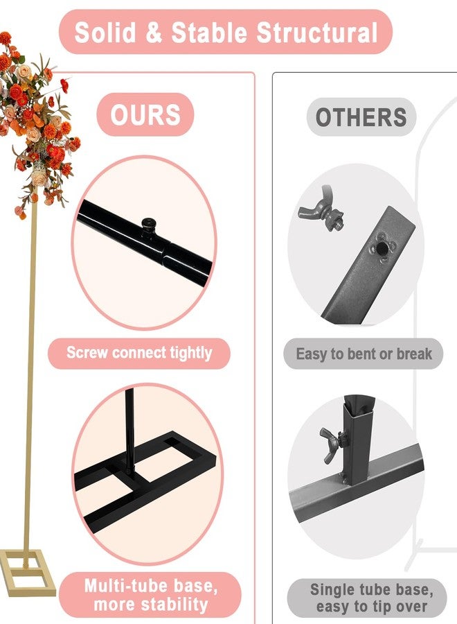 Queension 6FT Metal Wedding Arch Stand for Ceremony, Backdrop Frame With Base for Birthday Party, Baby Shower, Balloon Decorations, Black - Image 2