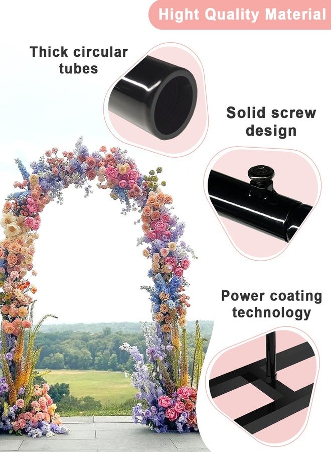Queension 6FT Metal Wedding Arch Stand for Ceremony, Backdrop Frame With Base for Birthday Party, Baby Shower, Balloon Decorations, Black - Image 3