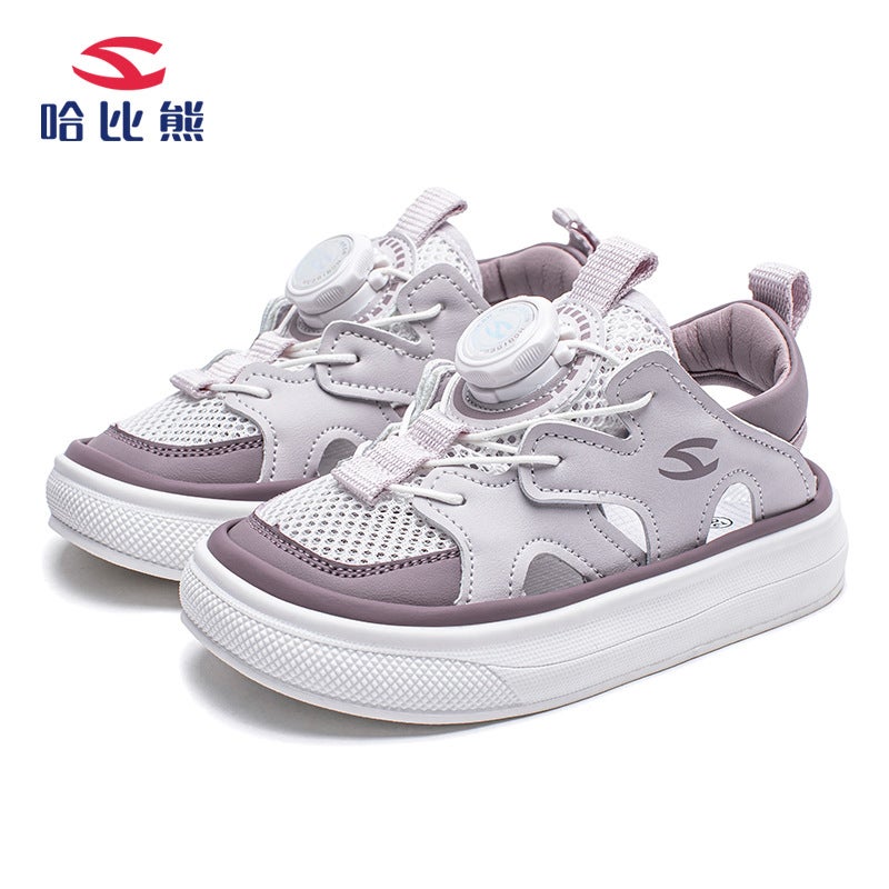 Habibie Single Net Children'S Shoes Summer Children'S Rotating Buckle Sandals Boys Baotou Beach Shoes Women'S Shoes A Generation Of Hair - Image 1