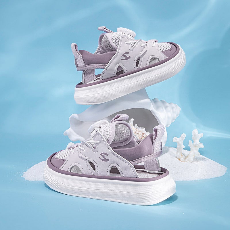 Habibie Single Net Children'S Shoes Summer Children'S Rotating Buckle Sandals Boys Baotou Beach Shoes Women'S Shoes A Generation Of Hair - Image 4
