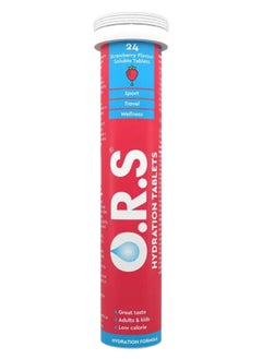 O.R.S. Hydration Tablets ORS solube Strawberry 24 Effervescent Tablets  - Image 1