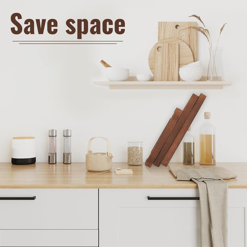 DEBETOOL Cookbook Stand for Kitchen - 8.8 inch Wooden Cookbook Holder for Kitchen Counter Decor, Multifunctional Recipe Book Stand, Rustic Brown Recipe Book Holder Stand - Image 5