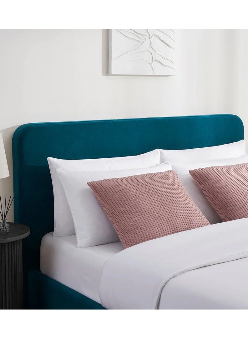 ملاذ هاوس سرير كابتونيه ازرق 160سم - MZBDN02-BLU - مصنوع من قماش مبطن مع لوح رأس بكابتونيه أنيق - 160 سم - الأبعاد: ارتفاع 120 سم × طول 195 سم - Image 2