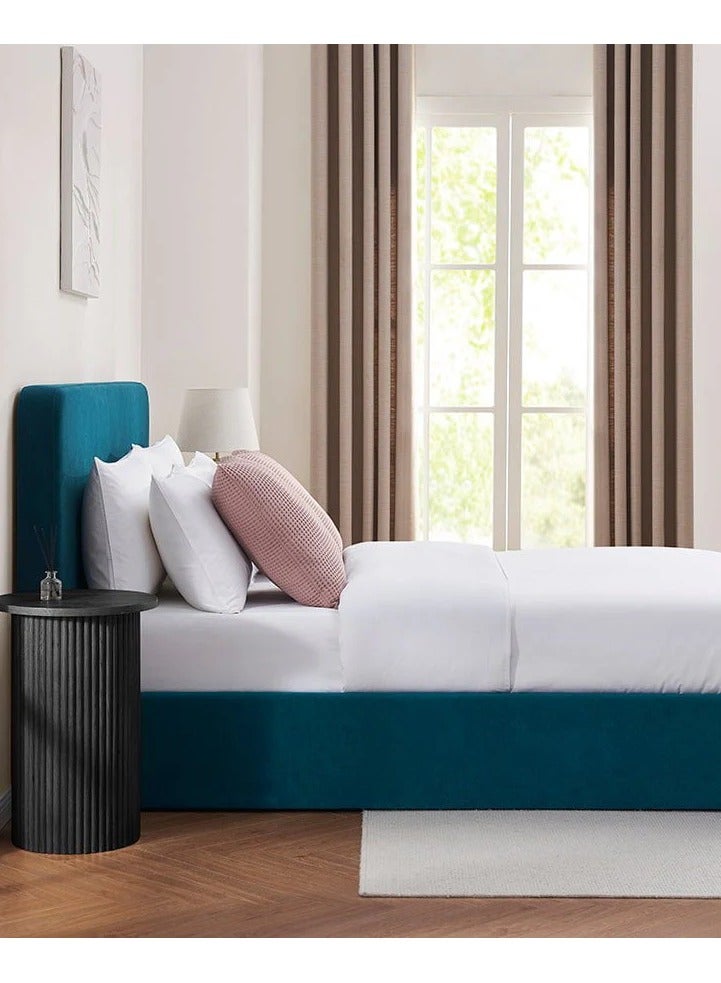 ملاذ هاوس سرير كابتونيه ازرق 160سم - MZBDN02-BLU - مصنوع من قماش مبطن مع لوح رأس بكابتونيه أنيق - 160 سم - الأبعاد: ارتفاع 120 سم × طول 195 سم - Image 5