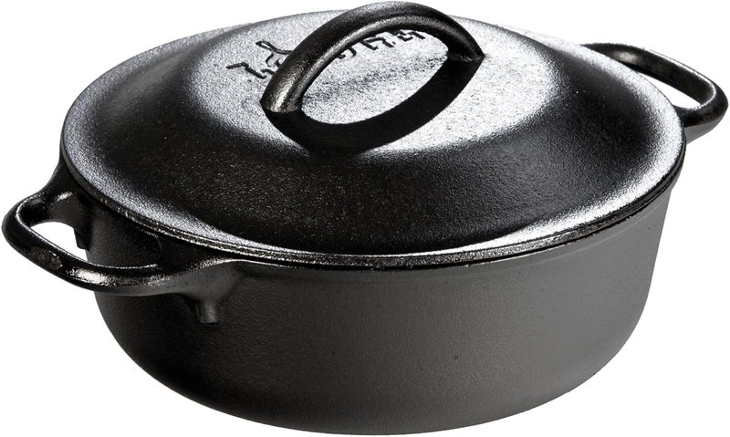 Lodge 2 Quart Cast Iron Dutch Oven. Pre-Seasoned Pot with Lid for Cooking, Basting, or Baking Popular practical build - Image 1