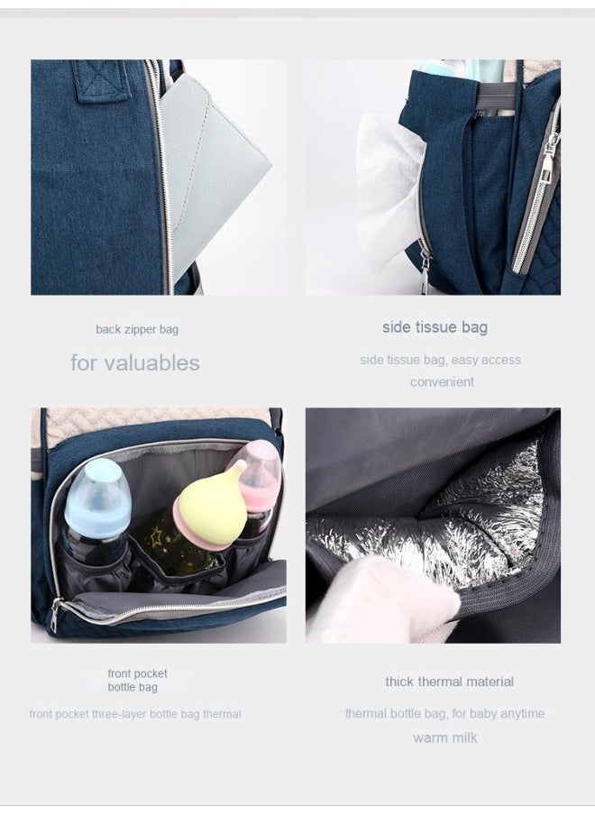 Multifunctional Large Capacity Mommy Backpack with Bottle Bag - Waterproof, Durable, Stylish Diaper Bag for On-the-Go Moms