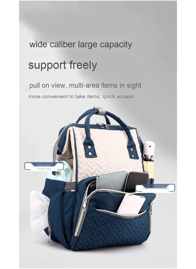 Multifunctional Large Capacity Mommy Backpack with Bottle Bag - Waterproof, Durable, Stylish Diaper Bag for On-the-Go Moms