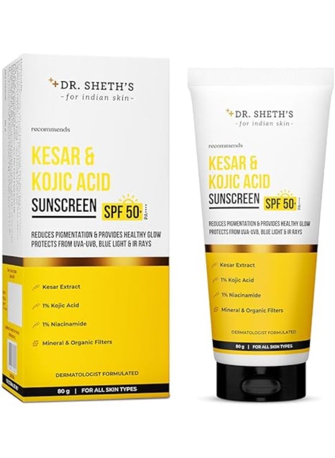 Dr. Sheth's SHETH'S KESAR & KOJIC ACID SUNSCREEN - 80 GM