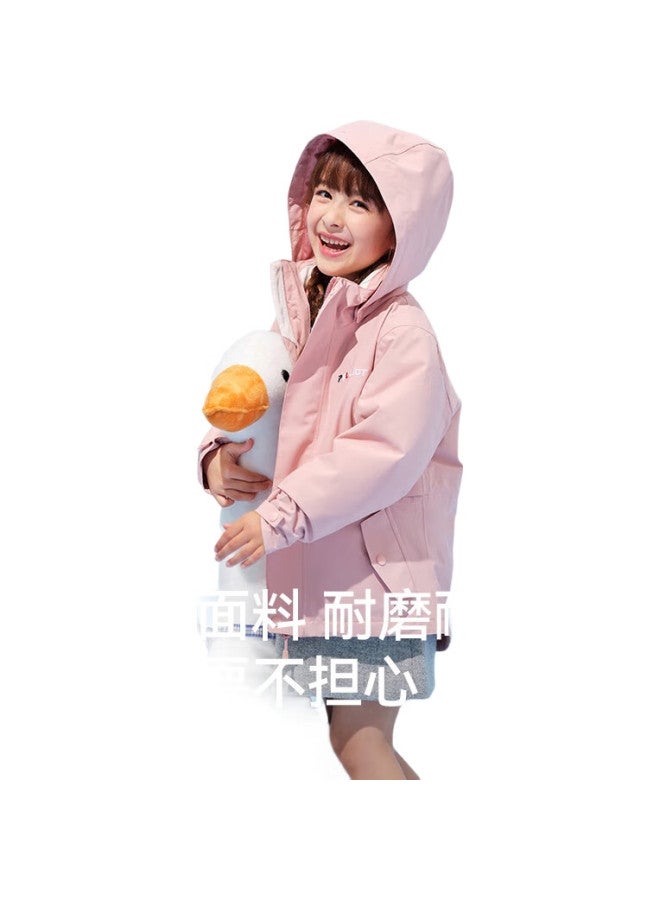 PELLIOT [Classic 2.0] Outdoor Children'S 3-In Waterproof Jacket For Spring And Autumn, 13440137, Pink, Size 130 - Image 2