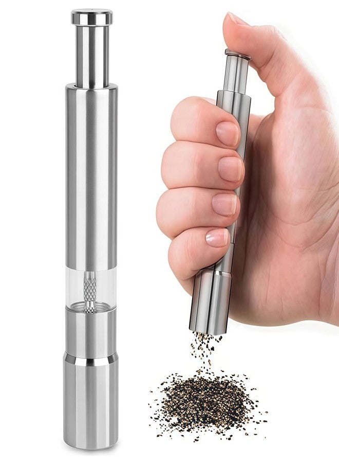 Keeshibao Pepper Grinder, Stainless Steel Pepper Mill Salt Grinder Refillable Design, Manual Salt and Pepper Grinder Set for Spice, Black Pepper, Sesame, Peppercorn, 6 inch x1.1 inch，1 Piece - Image 1
