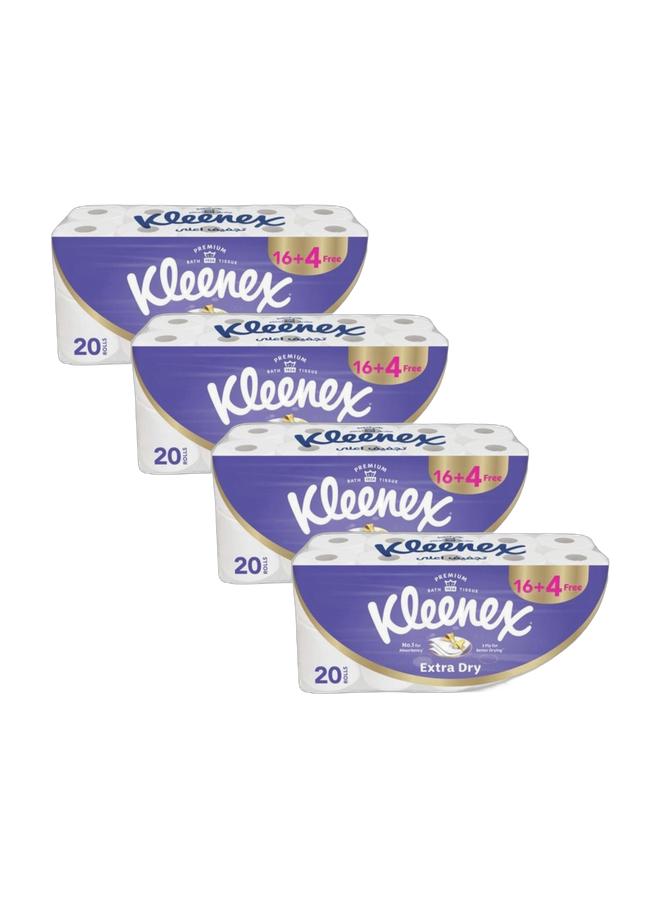 Kleenex Extra Dry Toilet Tissue Paper, 3 PLY, 20 Rolls x 140 Sheets WhiteBundle - Image 1