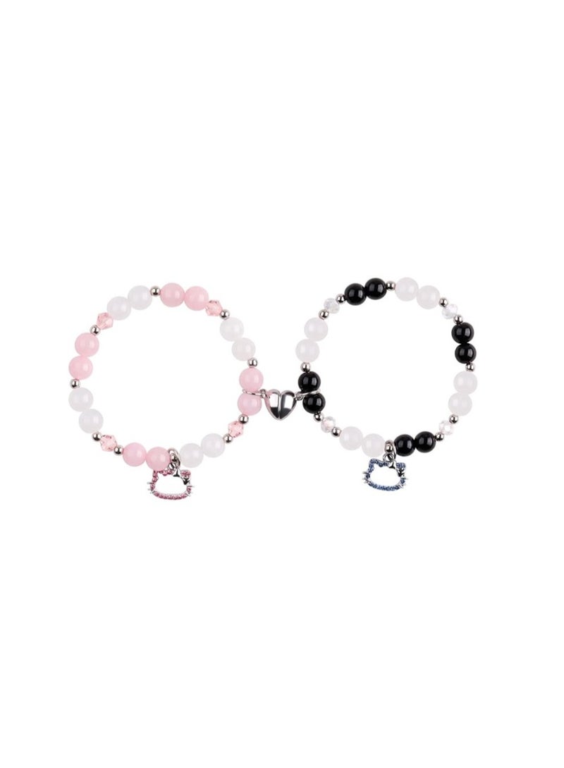 ChicAbode Matching Bracelets for Couples Best Friends Matching Spider Kitty Tv Girl Charm Friendship Bracelets Long Distance Relationship Bracelets Birthday Gifts for Women Teen Bestie Gf Bf - Image 1