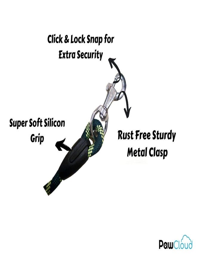 PawCloud Nylon Dog Rope Leash, Medium - 48 inch (4ft), Green - 12mm - Image 3