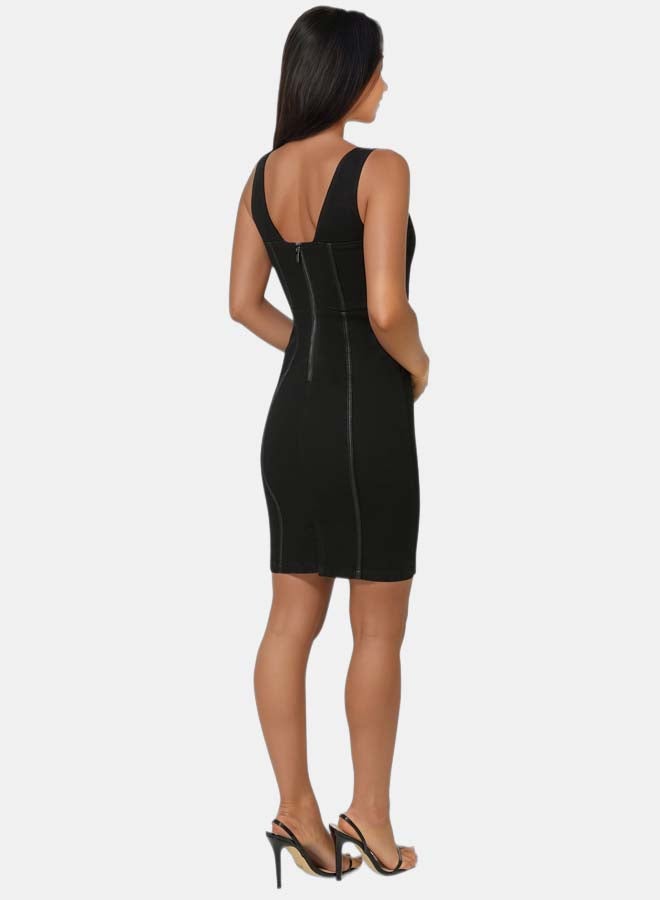 bebe Fitted Mini Denim Dress - Image 2