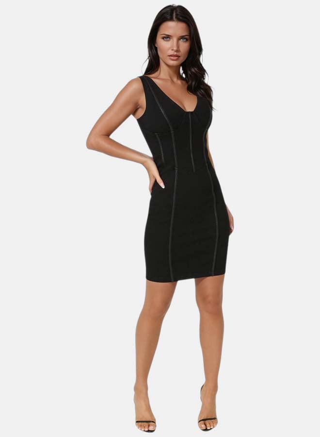 bebe Fitted Mini Denim Dress - Image 1