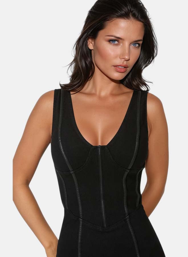 bebe Fitted Mini Denim Dress - Image 3