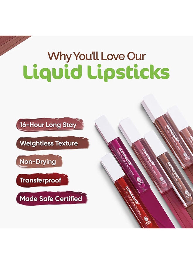 Mamaearth - Feather Light Liquid Matte Lipstick With Coconut & Vitamin E For 16-Hour Long Stay (Weightless & Non-Drying) 3.5 Ml - Image 1