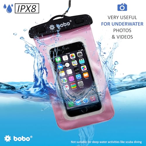BOBO Universal Waterproof Pouch (Big Size) Cellphone Dry Bag Case for Smartphone – Pink (Pack of 1) - Image 2