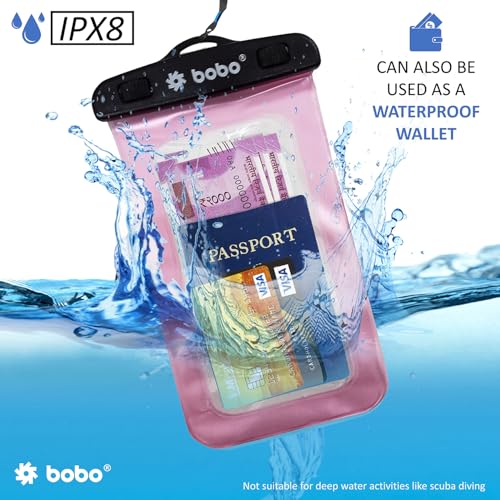BOBO Universal Waterproof Pouch (Big Size) Cellphone Dry Bag Case for Smartphone – Pink (Pack of 1) - Image 3