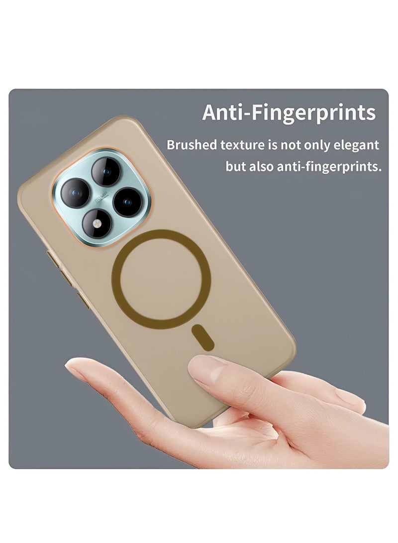 دبليو تيك غطاء حافظة شاومي ريدمي نوت 15 برو 5G 2025 شفاف هجيني مع ماجسيف وشحن مغناطيسي وحواف مرتفعة للكاميرا، تصميم أنيق - بني (MCMPMN) - Image 4