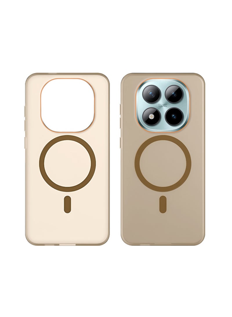 دبليو تيك غطاء حافظة شاومي ريدمي نوت 15 برو 5G 2025 شفاف هجيني مع ماجسيف وشحن مغناطيسي وحواف مرتفعة للكاميرا، تصميم أنيق - بني (MCMPMN) - Image 2