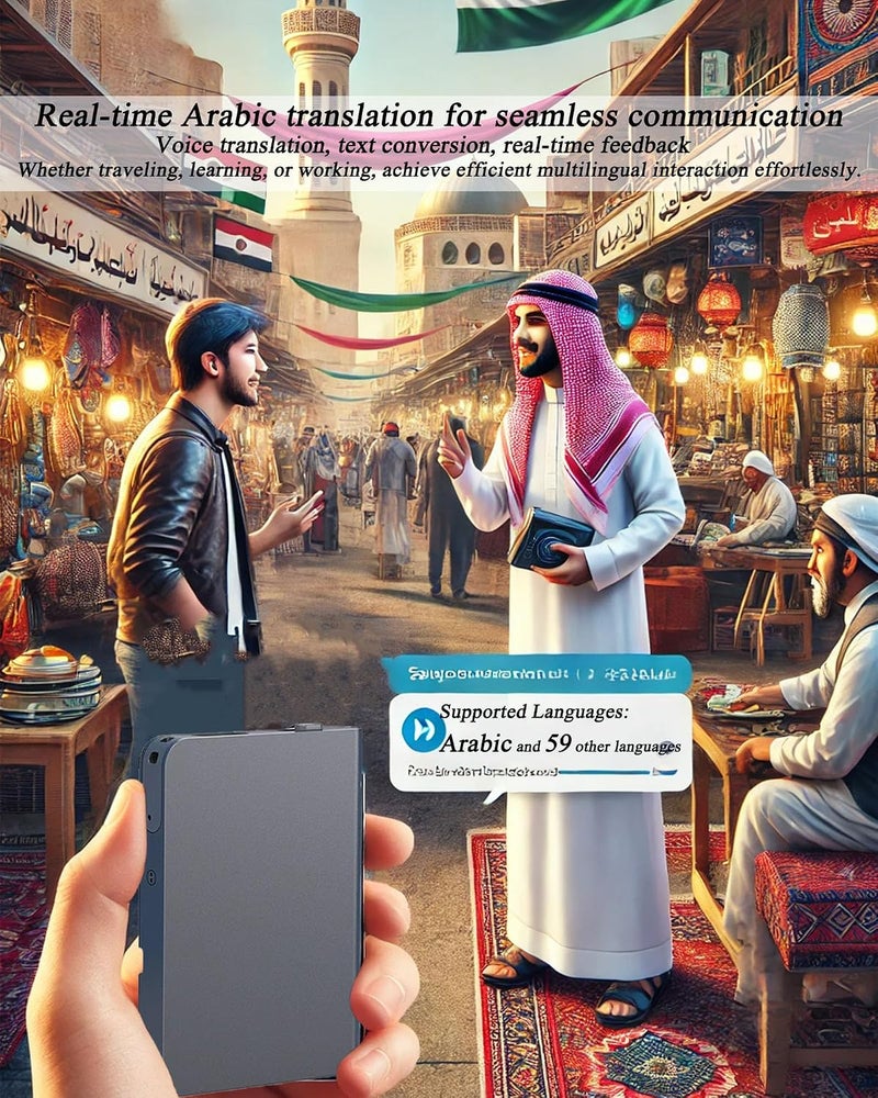 ALLESM AI Smart Digital Voice Recorder with App Integration 32GB 270 Hours Storage Multi-Language Translation (Including Arabic) Transcription Noise Cancelling Digital Recorder for Meetings, Study, Travel - Image 4