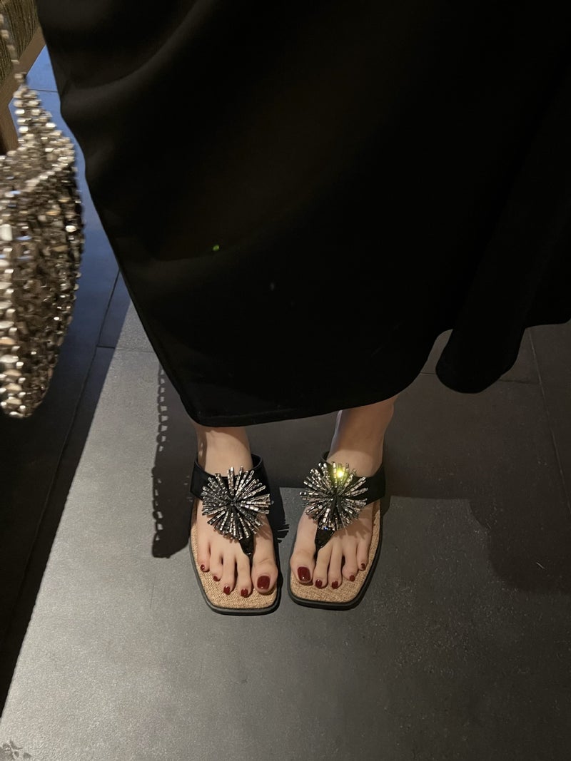 Women's French Square Toe Platform Thong Sandals - Image 3