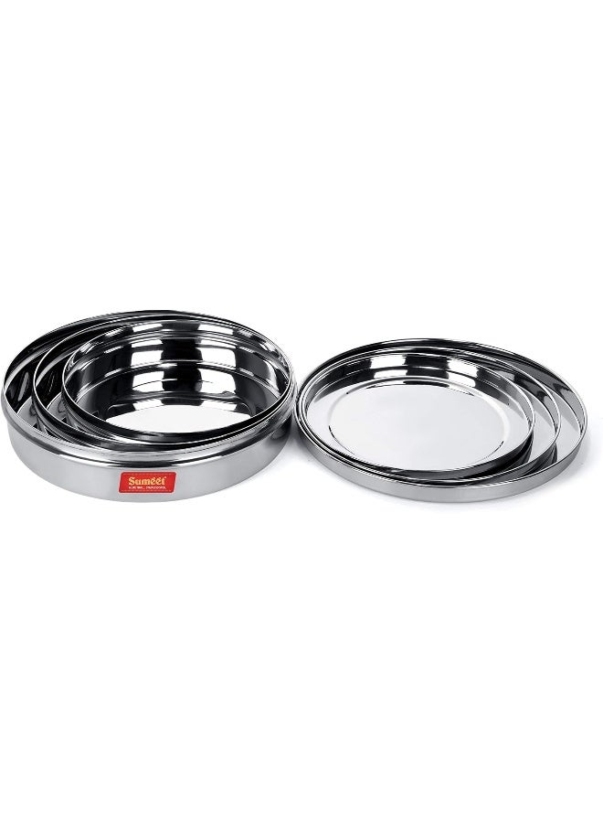 Sumeet Stainless Steel Chocolate Flat Slim N Sleek Canisters – Set of 3 (700ml, 900ml, 1200ml), Rust-Proof, BPA-Free, Stackable, Mirror Finish, Dishwasher Safe for Storing Roti, Biscuits & More - Image 5