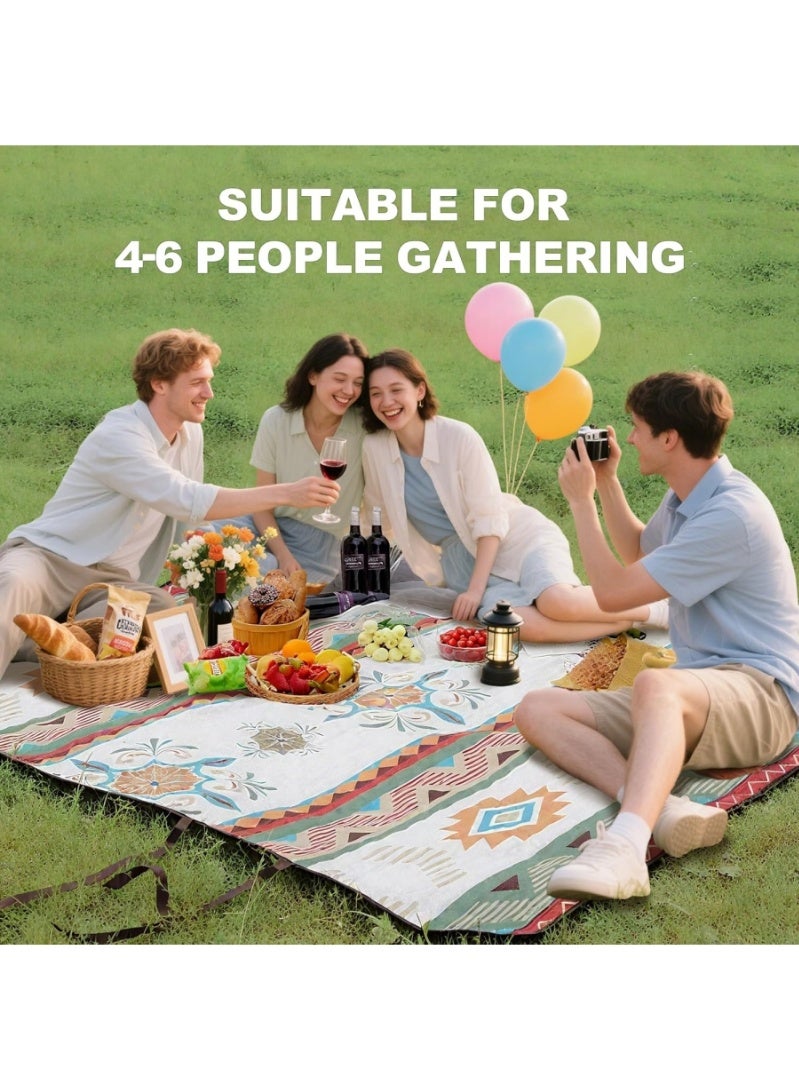 رحلة التنوعD بطانية نزهة للتخييم في الهواء الطلق مقاس 200 سم × 150 سم، حصيرة شاطئ محمولة، حصيرة تخييم، حصيرة شاطئ للتخييم، الشاطئ، نزهة شواء، التنزه، السفر، مقاومة للماء - Image 2