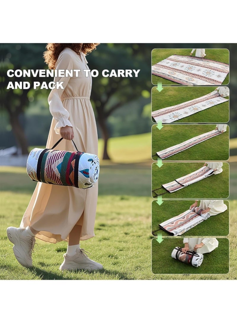 رحلة التنوعD بطانية نزهة للتخييم في الهواء الطلق مقاس 200 سم × 150 سم، حصيرة شاطئ محمولة، حصيرة تخييم، حصيرة شاطئ للتخييم، الشاطئ، نزهة شواء، التنزه، السفر، مقاومة للماء - Image 5