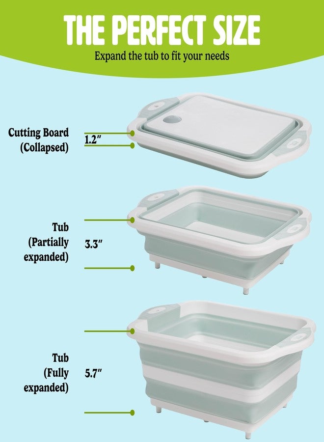 تيستي طقم أدوات مائدة متعدد الاستخدامات من Tasty، يتضمن لوح تقطيع مع حوض قابل للطي سعة 7.5 كوارت، وسكاكين متعددة الاستخدامات وسكاكين تقشير، تصميم موفر للمساحة، طقم من 3 قطع، آمن للغسل في غسالة الأطباق - Image 4