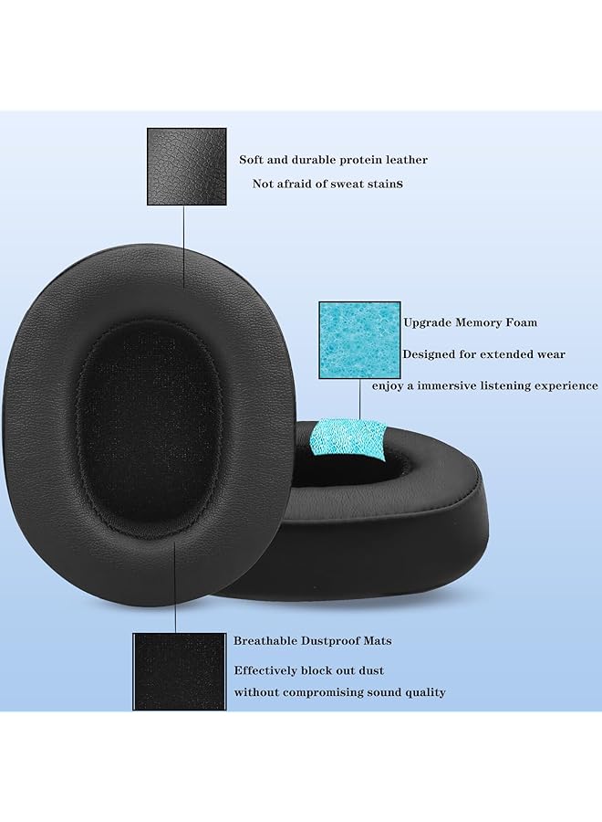 erorex Multi Color Ear Cups Replacement Compatible With Skullcandy Crusher Bluetooth Wireless Hesh 3 Bluetooth Headphones Ear Cushions Pads With Comfortable Materials Black - Image 4