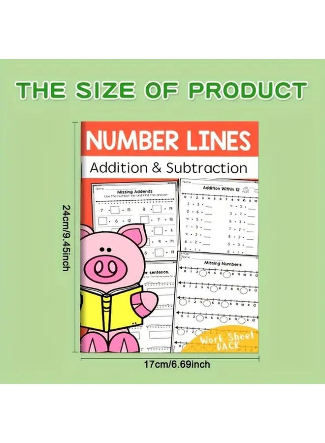 Math Workbook Addition Subtraction Color Coded Exercises Crossword Puzzles Fun Activities For 1st Grade Interactive Learning Homeschool Classroom Education Ages 4 7 - Image 3