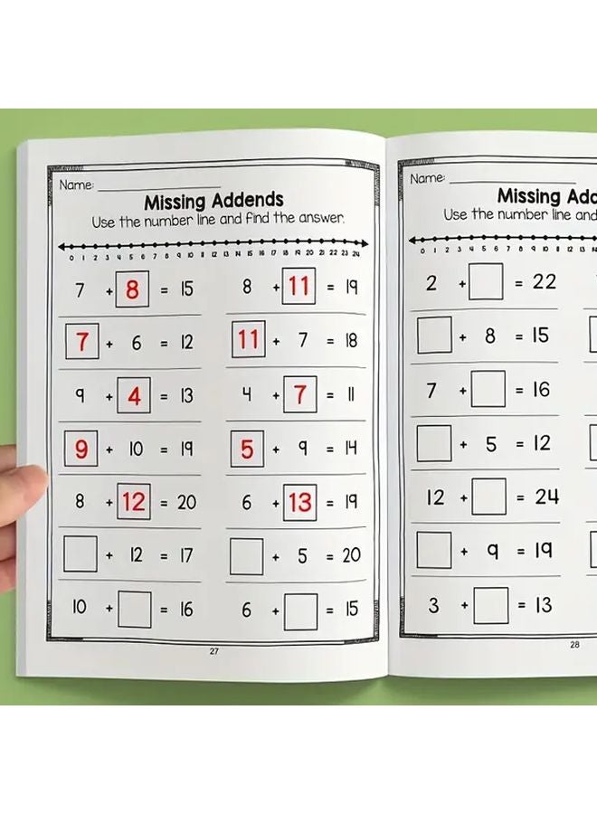 Math Workbook Addition Subtraction Color Coded Exercises Crossword Puzzles Fun Activities For 1st Grade Interactive Learning Homeschool Classroom Education Ages 4 7 - Image 4