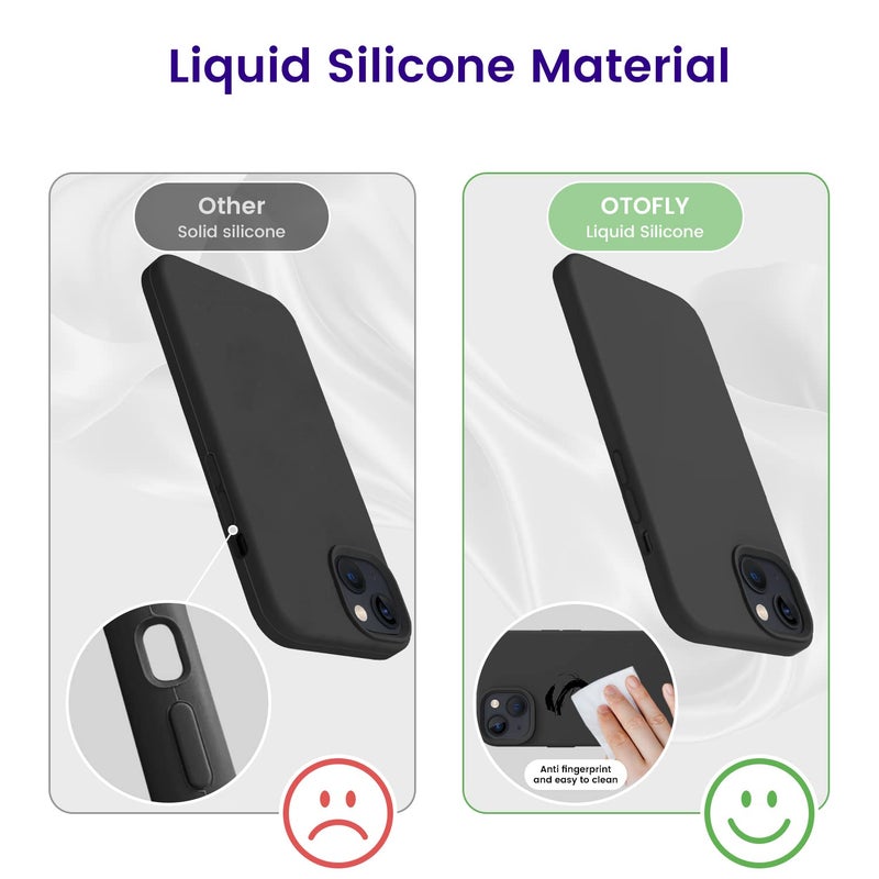 OTOFLY Designed for iPhone 14 Case, Silicone Shockproof Slim Thin Phone Case for iPhone 14 6.1 inch (Black) - Image 4