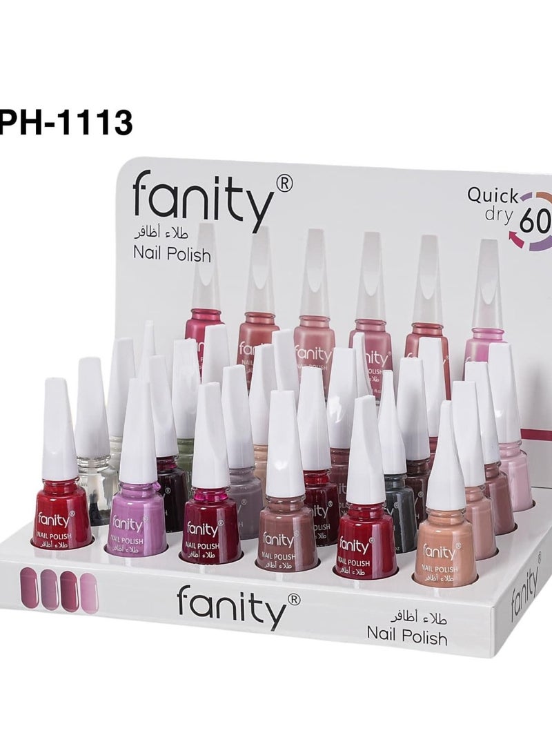 فانيتي طلاء أظافر 24 قطعة متعدد الألوان